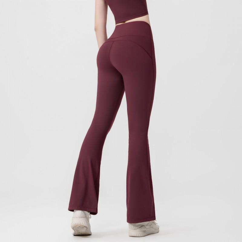 Womens High-Waisted Flared Yoga Pants Slim Fit Quick Dry Tummy Control Workout Leggings
