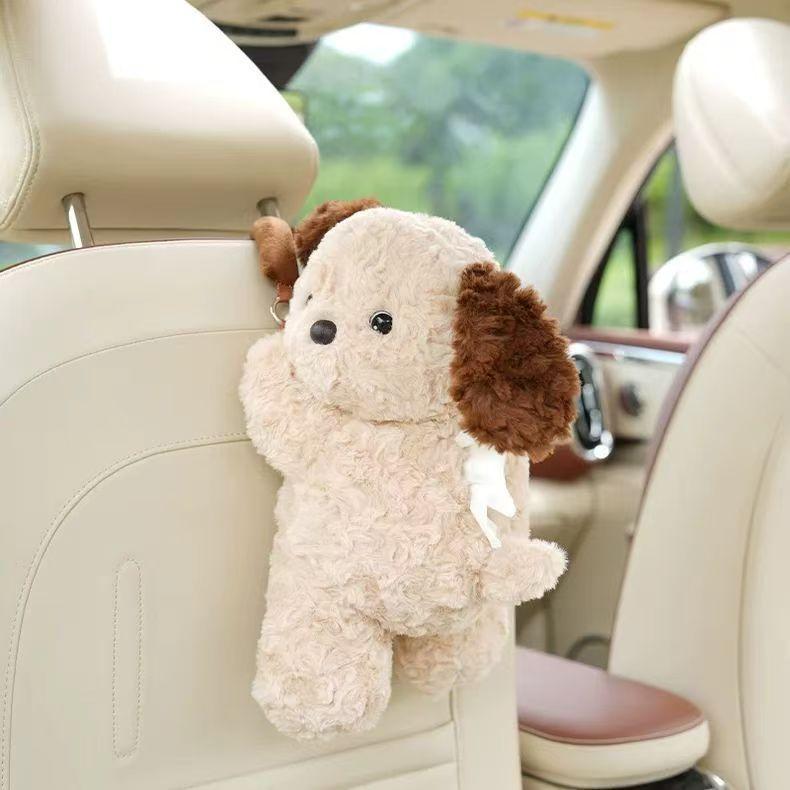 Car tissue box Hanging cartoon monster Car seat back Paper towel hanging bag Car paper box Car decoration supplies lucky naked dog tissue bag
