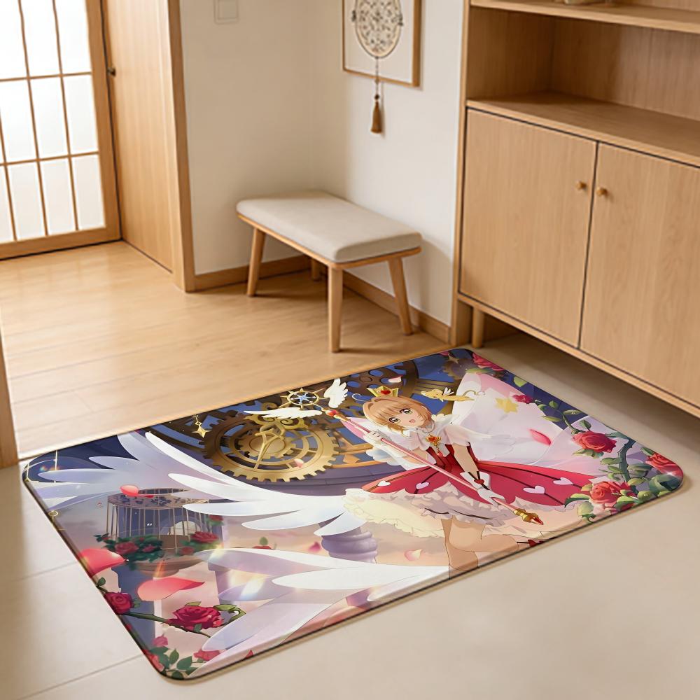 ANIME C-Cardcaptor Sakura Floor Mat Absorbent Floor Mat Non-Slip Entrance Rug for Bathrooms Restrooms and Toilets
