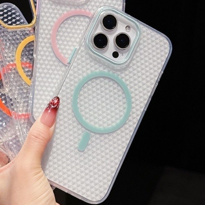 Applicable To iPhone11promax Apple Mobile Phone Case Magnetic Suction Square Color TPU Transparent 11pro Simple Anti-drop Hard Case