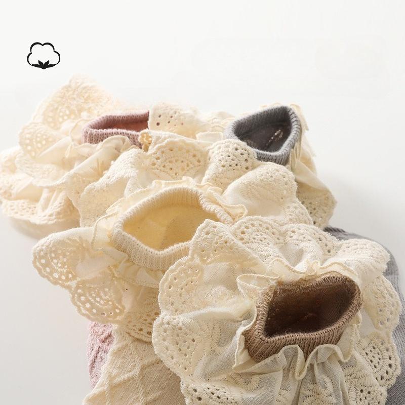 Baby Socks Spring Andautumn Styles Children's Socks Lace Socks Class A Cotton Mid-calf Socks Girls' Short Socks Infants and Toddlers 0-5 Years Old
