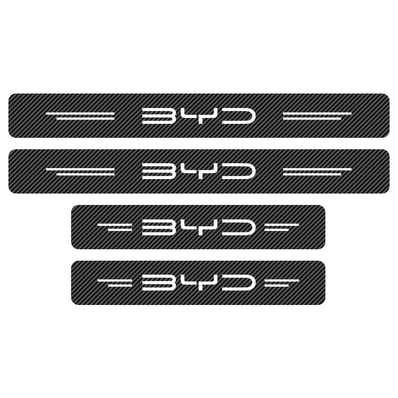 

4Pcs Car Door Threshold Carbon Fiber Scuff Plate Sticker Accessories For BYD F3 I3 F0 F6 S6 S8 E5 E6 G6 L3 S7 M6 Tang Song Qing чёрный