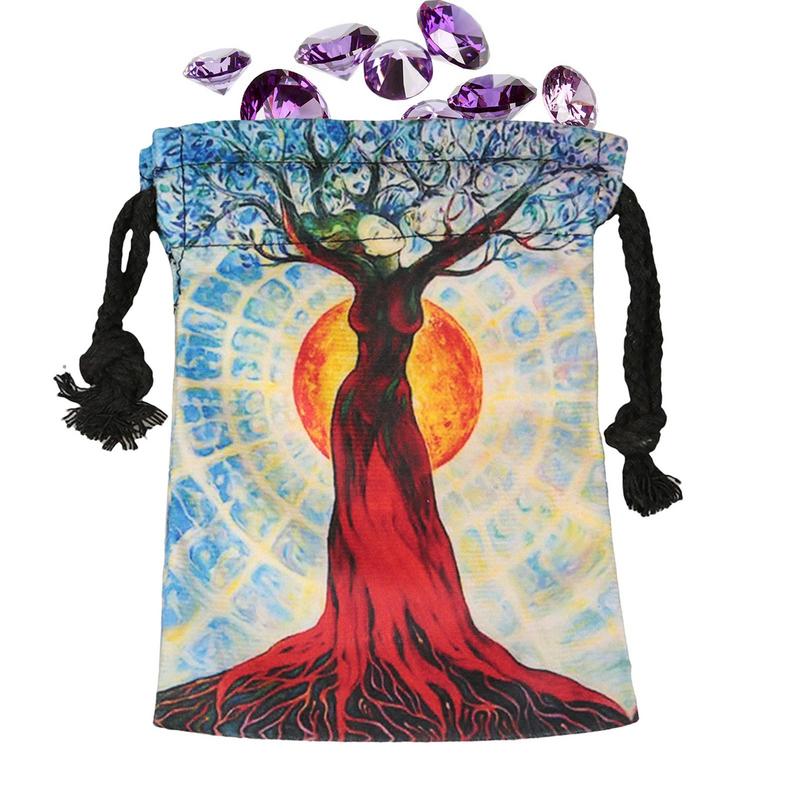 Tarot Bags And Pouches Drawstring Tarot Dice Bag Tarot Card Storage Bag With Digital Printing Multifunction Tarot Bag For Cards