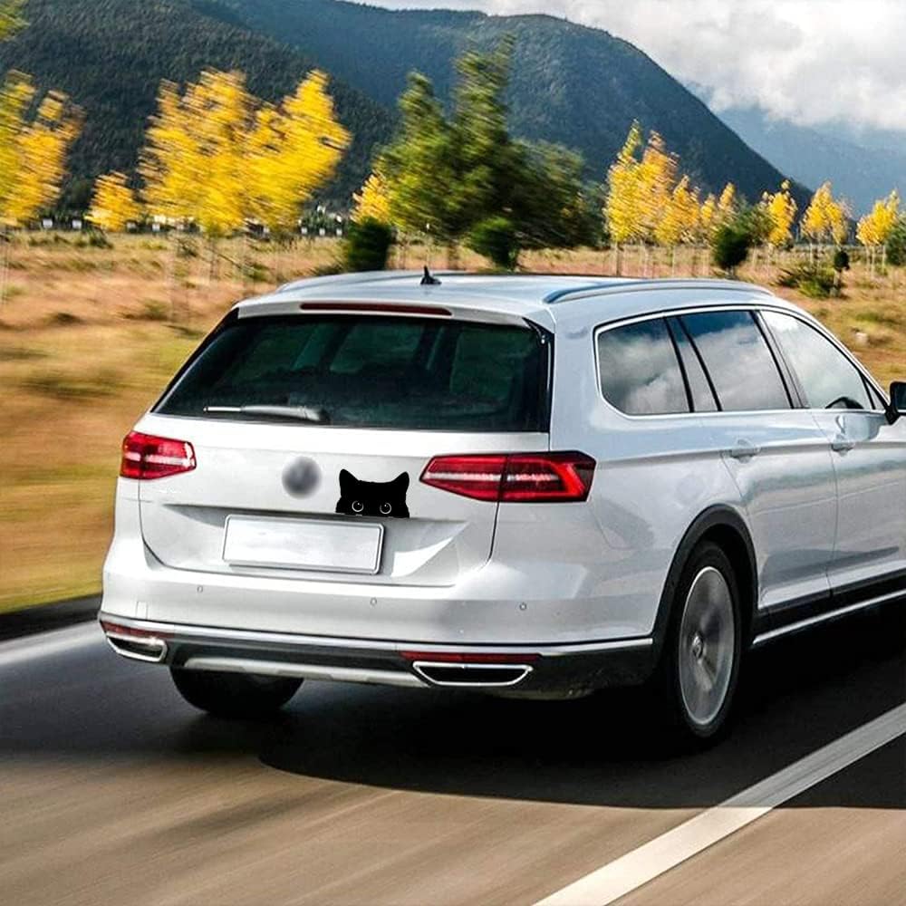 2Pcs Curious Peeking Kitty Cat 6 inch Black Indoor Outdoor Vinyl Decal