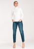 Fitted High-Neck Blouse - Thin Women's High Neck - M1058 Ecru Size S