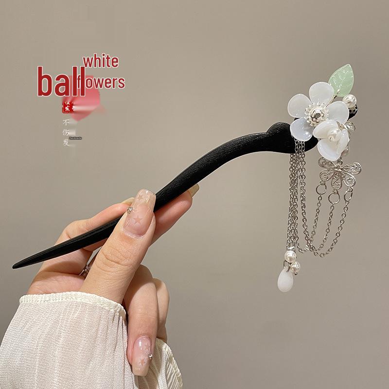 Traditional Sandalwood Hairpin for Chinese Cheongsam & Hanfu Updo