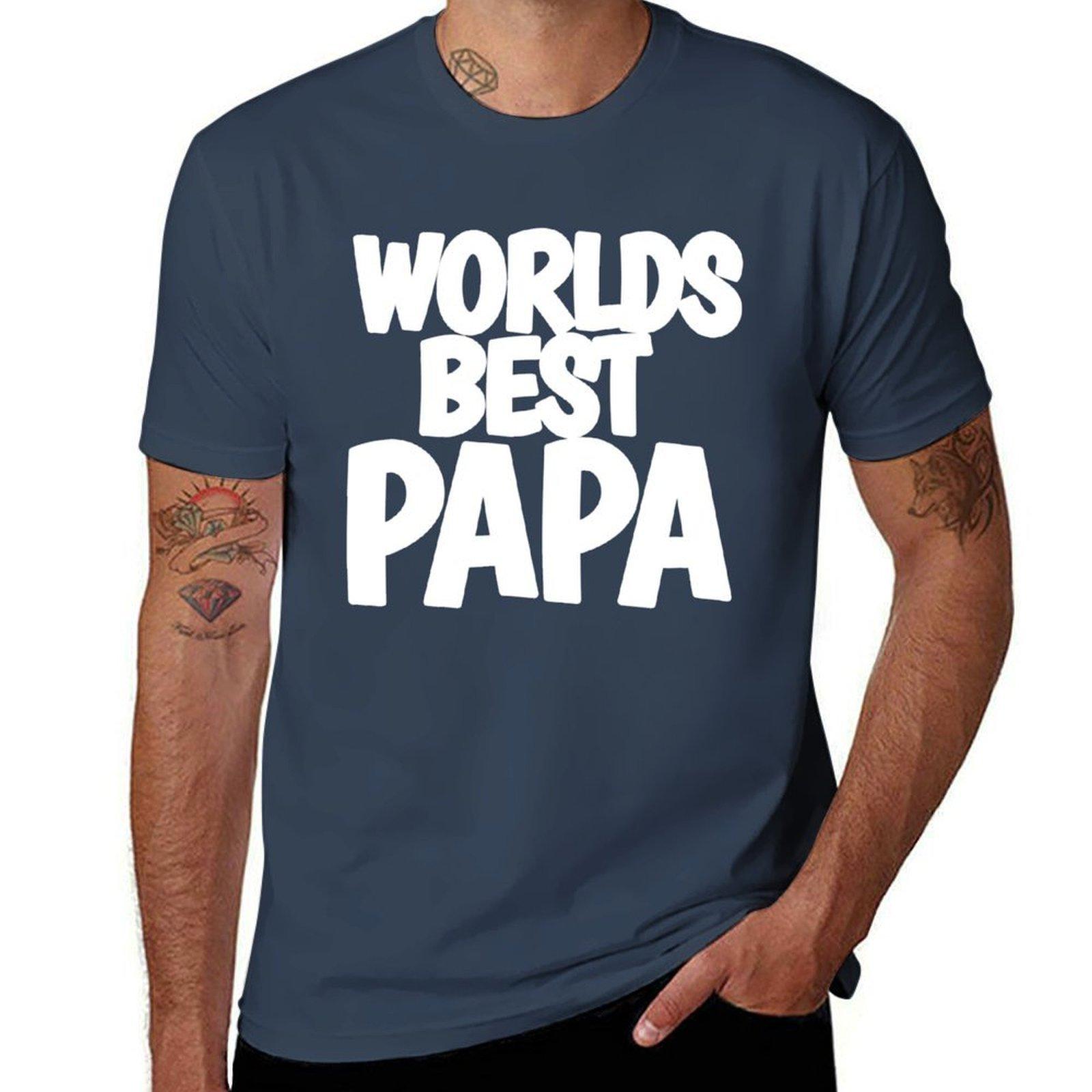 Worlds Best Papa TShirt Large Size Loose Casual Tee S