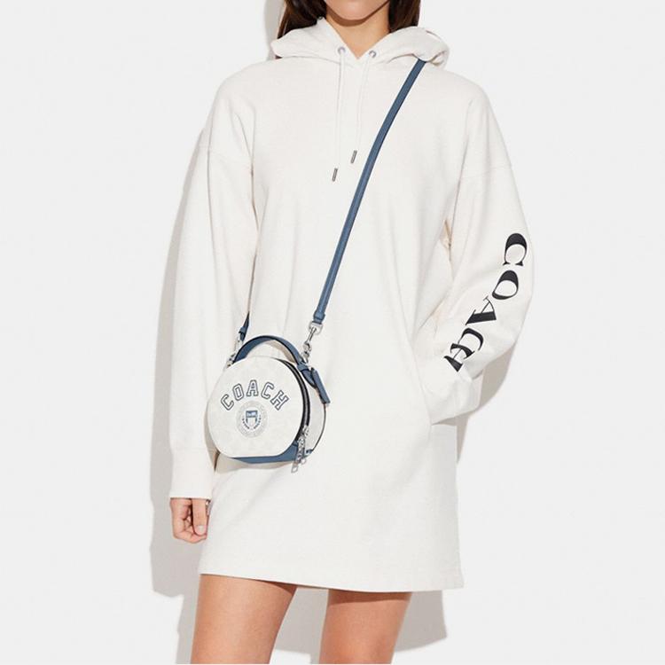 New COACH Canteen Artificial Leather Handbag Shoulder Bag Crossbody Bag Medium Size Women's Chalk White & Indigo CB870-SVUOB