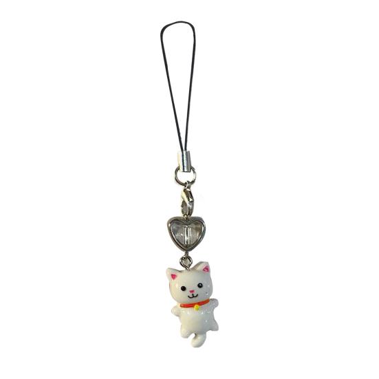 1/6Pcs Keychain Heart Cat Styling Design Keyring Phone Decoration Kitty Phone Charm Multifunctional Charm Key Holder