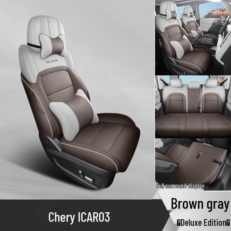 New Universal 5-Seat Full Leather Car Seat Cushion for Car03 - All Seasons