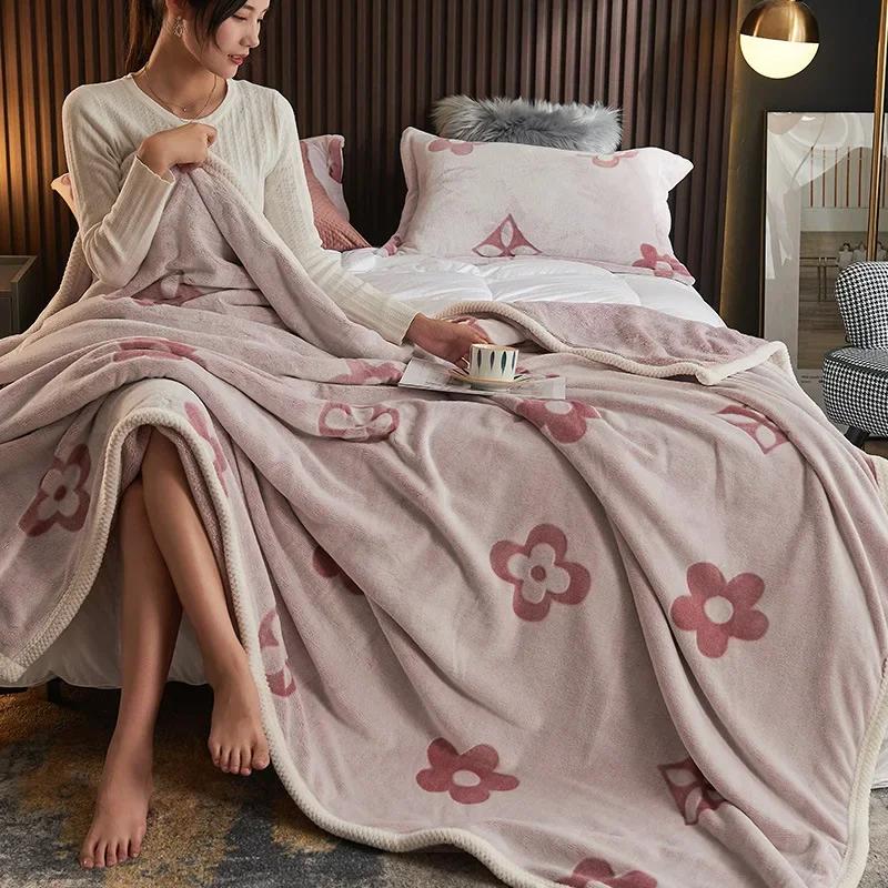 New Single Layer Thickened Milk Velvet Flannel Blanket Cover Blanket Air Conditioning Blanket