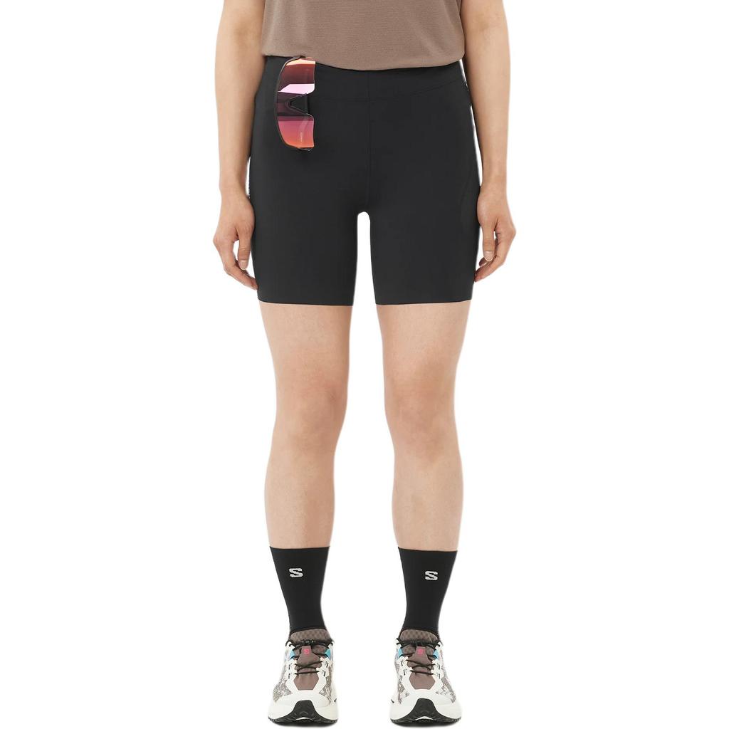 Salomon Sense Stow Short Tights 6" Soft Breathable Quick-Dry Shockproof Solid Color Reflective Strips Running Shorts Women shorts C27402