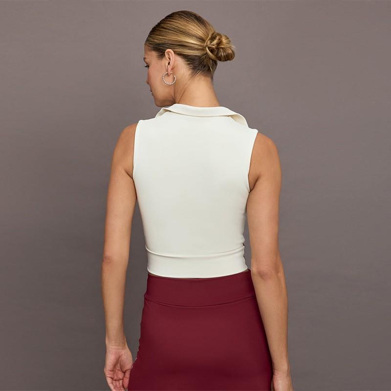 Womens 2-piece Yoga Set Sleeveless Color Block Top Skirt Golf Tennis Workout