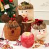 Christmas Candy Bags with Santa Claus Design, Imitation Linen Gift Bags for Holiday Decor