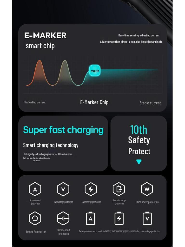 Tungsten Gold 2-in-1 Fast Charging Cable, 240W, for iPhone 16 & Android