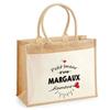 Beach Bag - PLANETEE - Jute with Pocket Bazar D'une Margaux D'amour - Cotton - 43 X 33 Cm - Printed In France