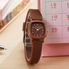 Fashion Silicone Strap Women Quartz Watch Simple Square Arabic Dial Ladies Wristwatches Girls Clock Student Daily Use