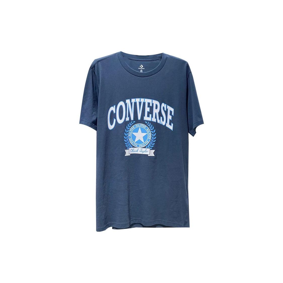 

Футболка Converse Casual с круглым вырезом с принтом, топы унисекс, синяя 10025275-A03
