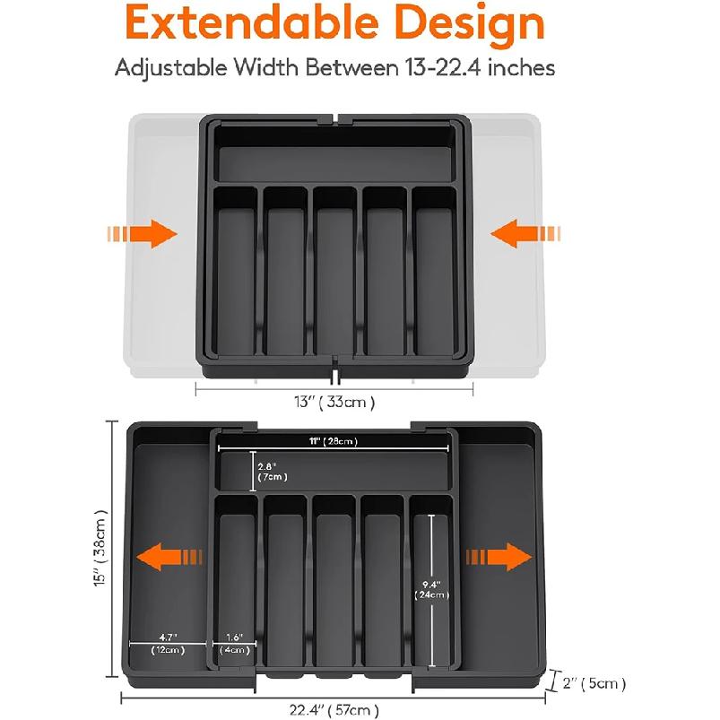 Expandable Silverware Cutlery Utensil Organizer Tray Kitchen Drawer Organizer Adjustable Flatware Cutlery Holder