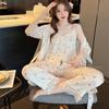 New Pajamas Women's Ice Ribbon Chest Pad Pure Desire Sexy Suspender Three-piece Pajama Silk Loungewear