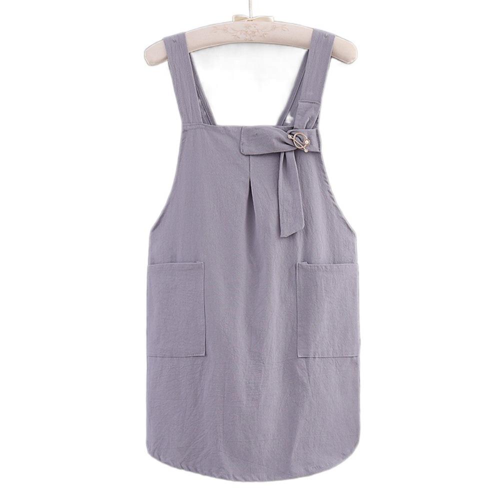 Cotton Kitchen Apron Cross Straps Korean Work Clothes Stylish Home Cooking Apron  Women