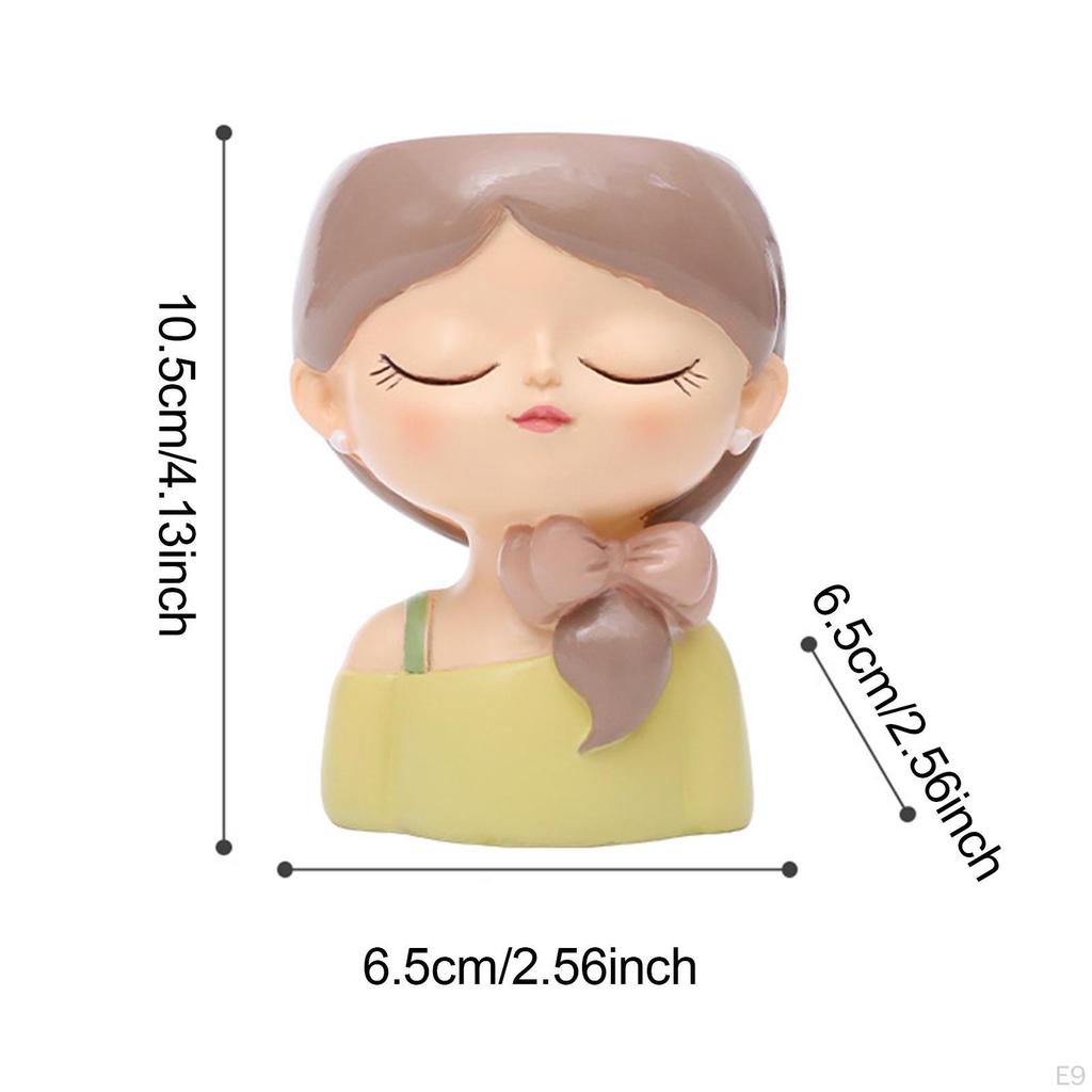 Girl Flower Pot Planter Creative Ornament Home Decoration Plant Container Resin for