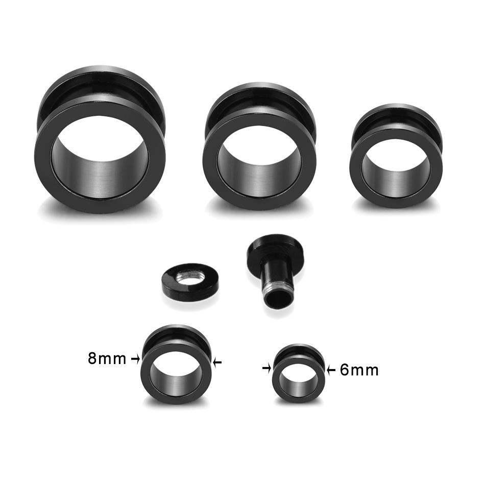 2Pcs Steel Ear Dilations Flesh Tunnels for Ears Expansions 1.6mm-30mm Ear Stretcher Expanders Screw Fit Plug Earrings Jewelry