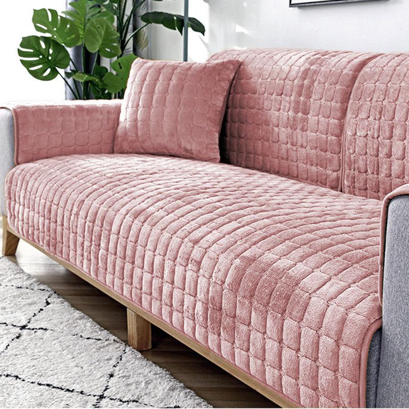 Fashion Solid Color Thicken Flannel Plush Sofa Towel Soft Velvet Couch Cover for Sofa  Anti-slip Sofa Cover for Living Room
