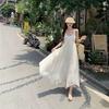 Pure Desire Wind Neck Sleeveless Dress Women's Summer New Seaside Vacation French Halter White Fairy Dress