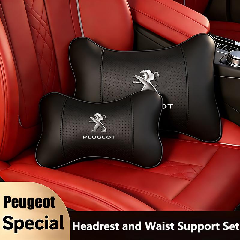 1Pcs Car Seat Headrest Auto Logo Neck Pillow For Peugeot 406 407 307 208 3008 308 2008 207 107 508 607 106 206 301 408 BB 5008 4008