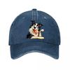 Cartoon Dog Printed Casual Cap  New Vintage Washed Cotton Baseball Cap Parent Kids Sun Hats