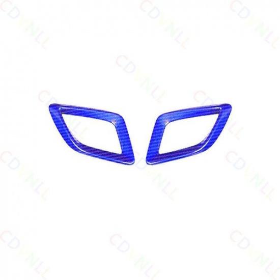 Car Dashboard L&R Air Outlet Vent Cover For Honda Accord 18-22 Blue Carbon Fiber