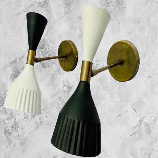 Mid Century Wall Sconce Matt Italian Diabolo Sconce Par de accesorios de iluminación de pared Estilo Lámpara de aplique ajustable Iluminación