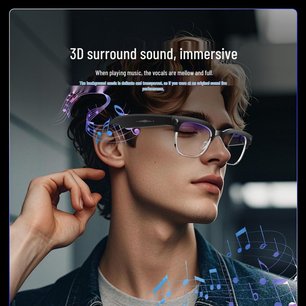 W630 Smart Glasses: 8MP Camera, Dual Mic, AI Object Recognition, HD Sound, Bluetooth.