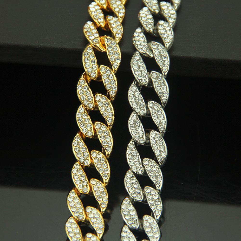 Men's Hip-Hop Diamond Cuban Necklace: European & American Style Gold Chain