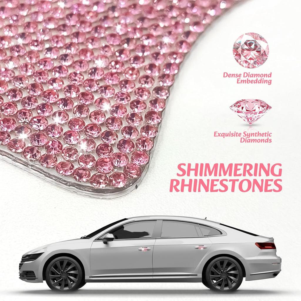 10PCS Bling Car Door Handle Protectors, 4 Door Bowl Stickers + 6 Handle Strips, Crystal Rhinestone Anti-Scratch Car Accessories, Sparkling Auto Decor