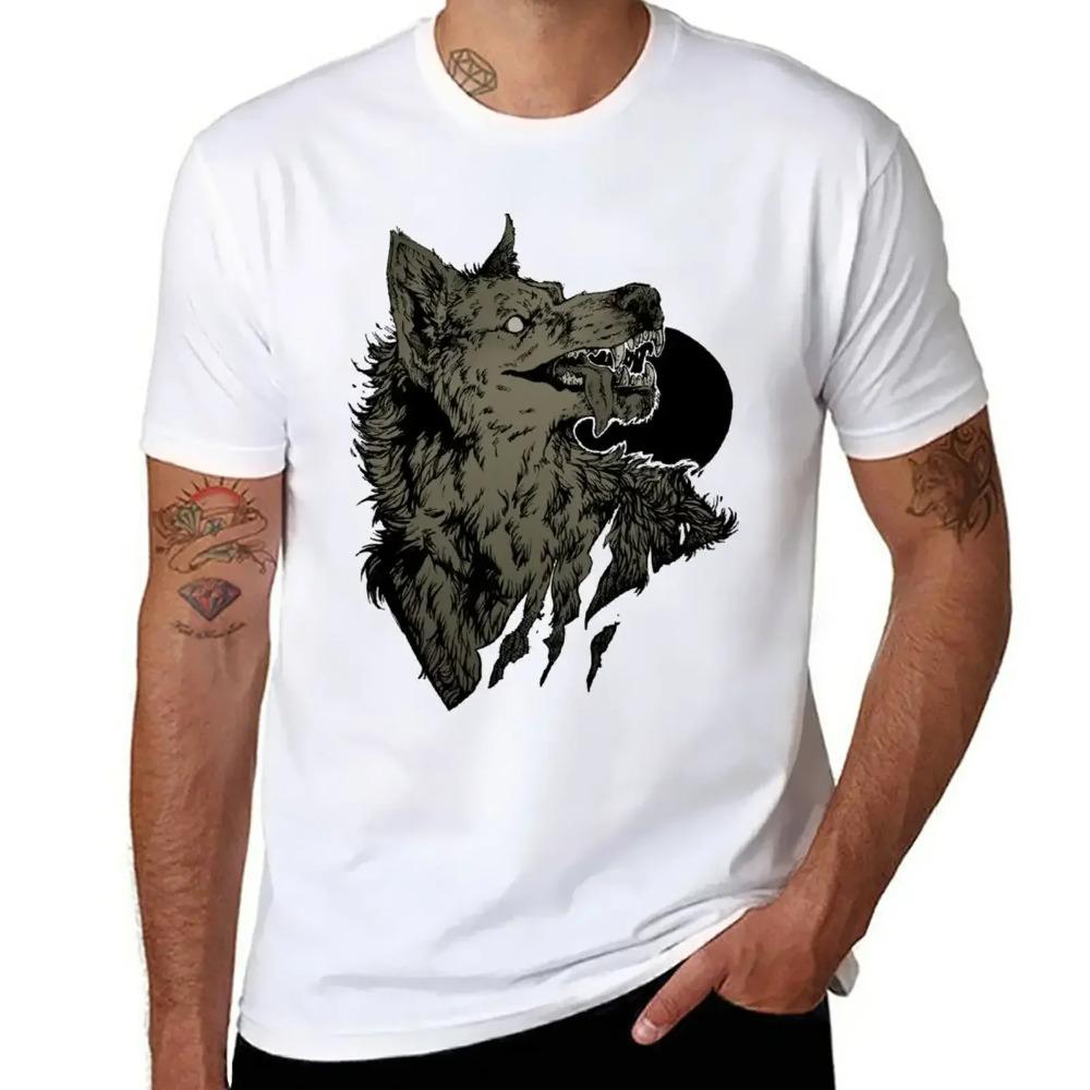 Werewolf - Black T-Shirt Aesthetic Clothing  T Shirt for Men