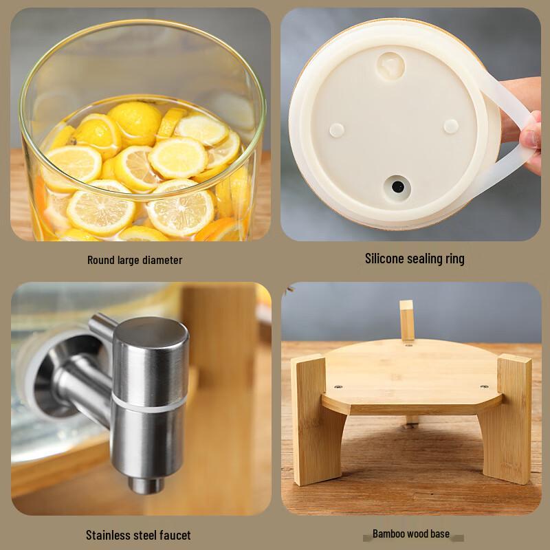Lu Fenglai High Borosilicate Glass Beverage Dispenser with Faucet