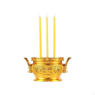 Leuchtdiode Elektronischer Räucherkegelhalter, Lotus-Kerzenlicht, Buddhistische Anbetungsdekoration