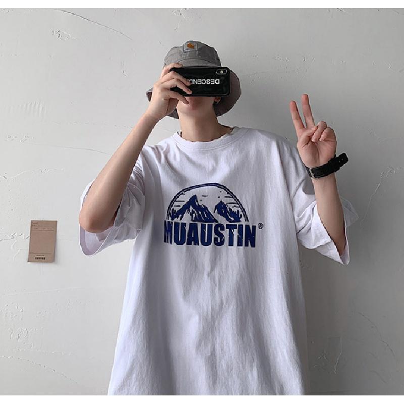 M-5XL Männer Kurzarm T-Shirts Brief Grafik Druck T Shirt Casual Tee für Mann Rundhals Retro Tops für