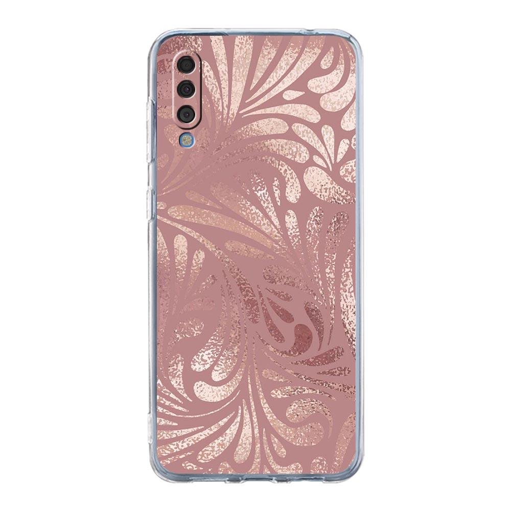 Phone Case For Samsung A16 A14 A12 A22 A32 5G A34 A42 A52 A54 A50 A70 A40 A20E A10S A20S A04S A06 Cover Beautiful Rose Gold Art