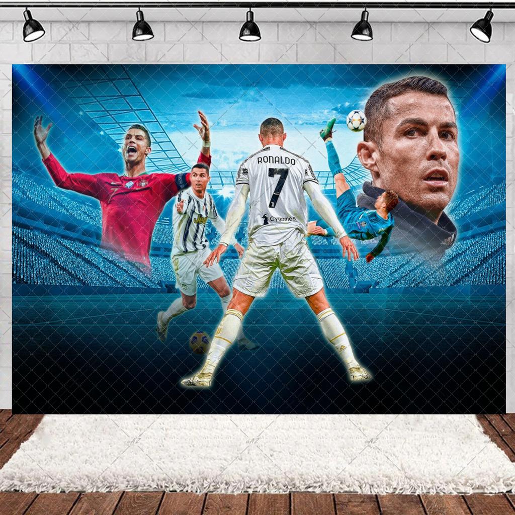 Spanish Football Player Theme Party Decoratiaons Soccer Star Balloon Set Boy Birthday Party Supplies Cr&7 Backdrop Banner Props