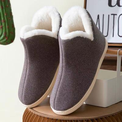 Unissex Faux Camurça Inverno Exterior Chinelos Internos Homens Mulheres Quentes Pelúcia Impermeável Botas de Cano Baixo Homem Peludo Slides Mulheres Chinelos