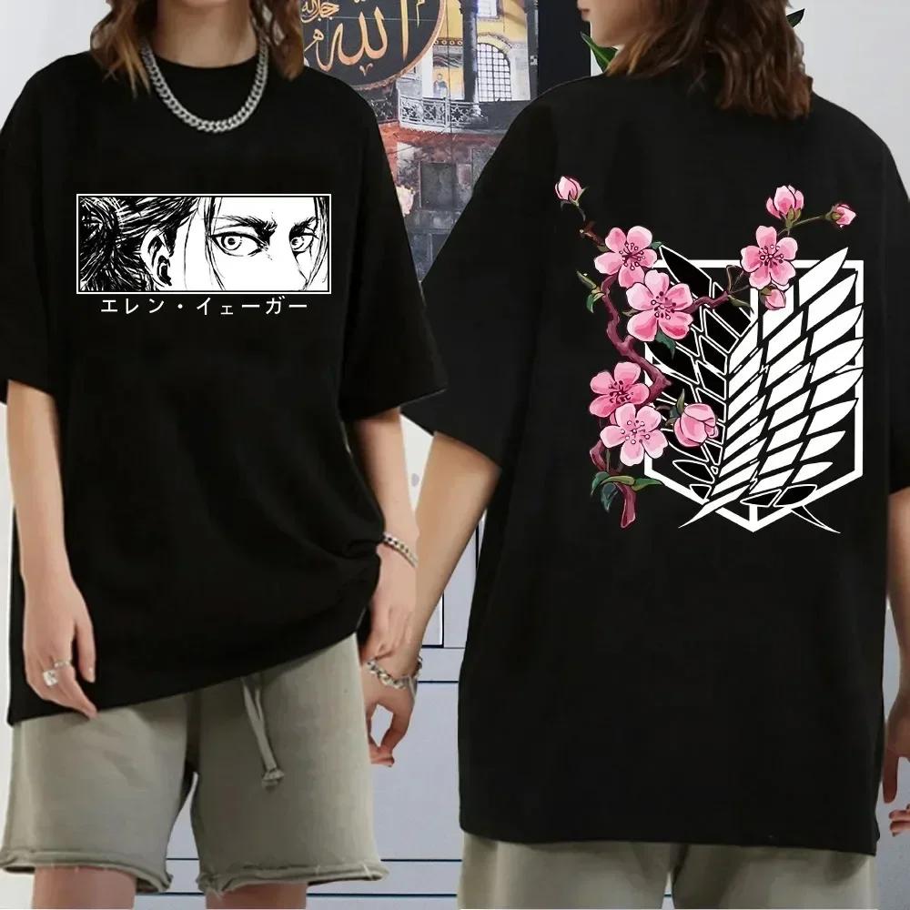 Attack On Titan Japanese Anime T-Shirts For Men And Women, Printed Cotton Short Sleeve T-Shirts, Oversized Fashion T-Shirts