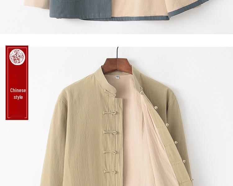 Men's Cotton Linen Tang Suit Jacket - Double-Layer, Chinese Style for All Seasons