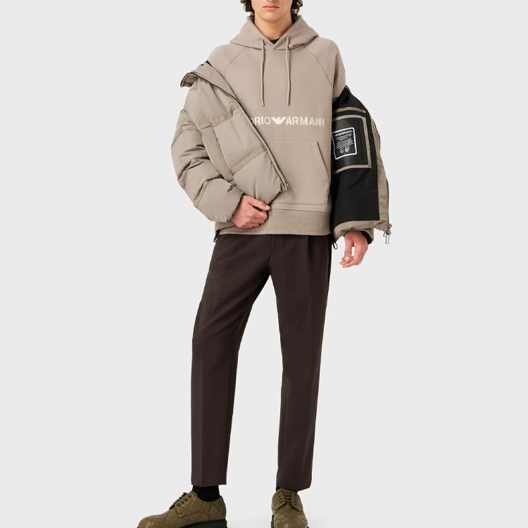 Emporio Armani logo-embroidered cotton hoodie 6R1ME9-1JWPZ-06F5