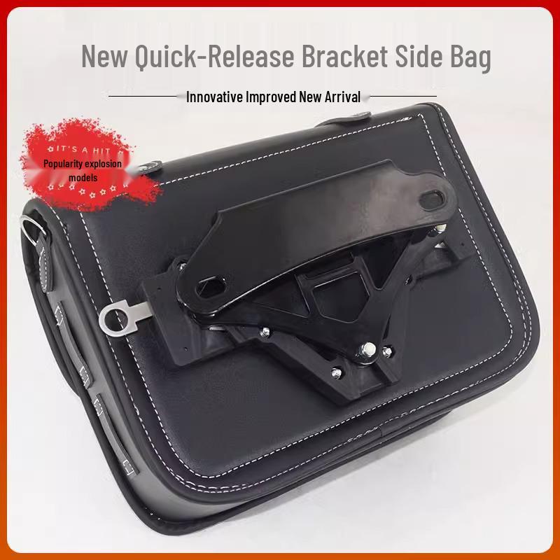 Kaiyue 500F Motorcycle Side Bag: Waterproof Canvas & Leather Quick-Release Accessory