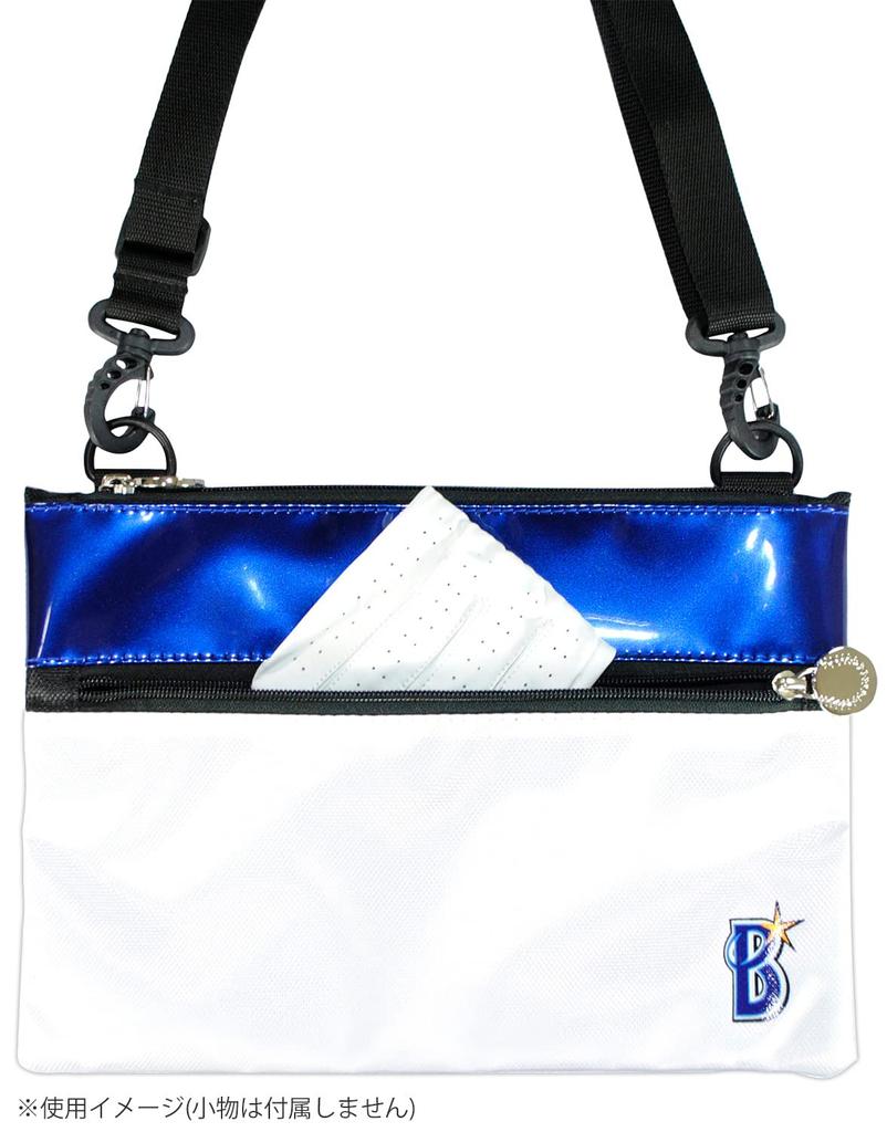 LEZAX Yokohama DeNA Baystars Sacoche Bag, White x Navy, YBAC-2417