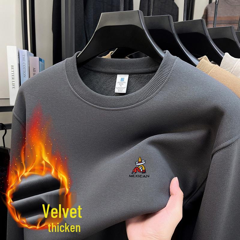 Herren-Sweatshirt mit Rundhalsausschnitt und Fleece-Futter – Warm, Locker und Vielseitig für Frühling, Herbst und Winter.