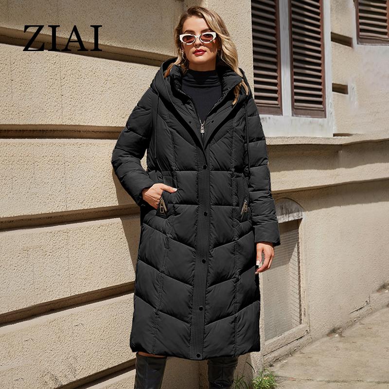 Astrid Winter Women Parka Hooded Belt Thick Warm Cotton Fashion Outerwear Long Down Jacket Quilted Coat Female Clothing ZR-30216